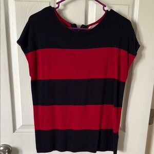 Boxy Black and Red Short Sleeve T-Shirt